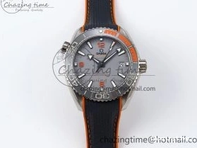 0227 Comfortable Planet Ocean 43.5mm SS VSF 1:1 Best Edition Black Orange Bezel Gray Dial on Nylon Strap A8900 Super Clone V 7730